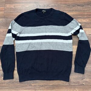 Express Men's Navy Blue & Gray Crewneck Sweater in Size Large Tall